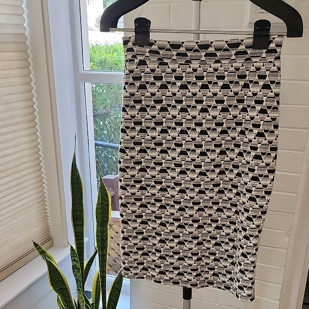 Geometric Black and White Skirt, Small